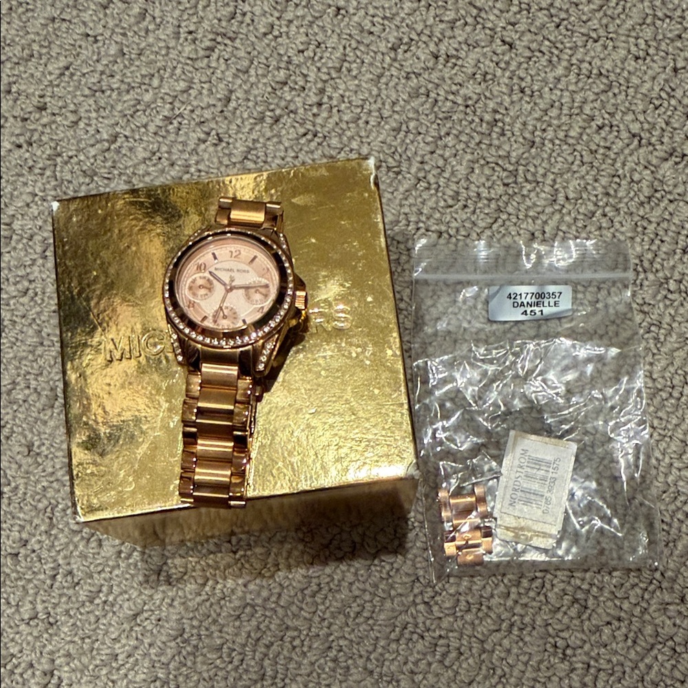 Michael Kors Rose Gold-Tone Chronograph Bracelet Watch
